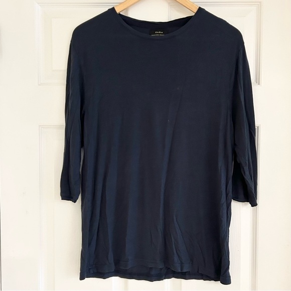 ZARA Casual Three Quarter Length Sleeve Tee - Picture 3 of 8